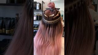 Hair Extension Application  Sew In Extension hairextensionsalon hairextensionsforlength bellami [upl. by Svend446]