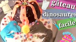 gâteau dinosaure facile avec volcan et sa lave fait maison [upl. by Enyluqcaj]