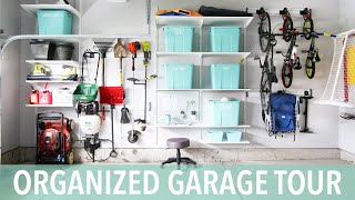 Garage Organization Ideas and Organized Garage Tour [upl. by Nollahs]