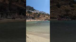 Lindos main beach shorts reels travel beach youtube youtubeshorts lindos greece holiday [upl. by Mavis]