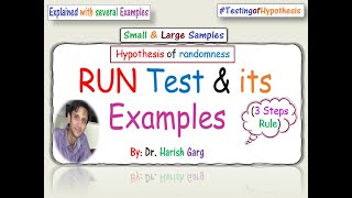 RUN Test  Non Parametric Test for Small and Large Samples [upl. by Atinod]