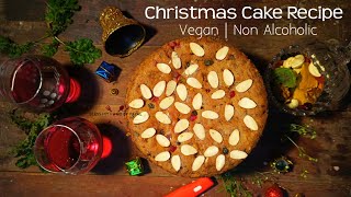 Vegan christmas fruit cake  non alcoholic christmas cake  vegan plum cake [upl. by Siednarb487]