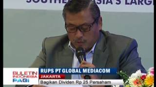 RUPS PT Global Mediacom Bagikan Dividen Rp25 Per Saham  BIP 2105 [upl. by Olmstead]