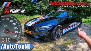 620HP BMW M4 MOSSELMAN TURBO AKRAPOVIC 310kmh REVIEW POV on AUTOBAHN amp ROAD by AutoTopNL [upl. by Alia]