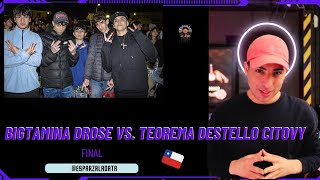 FINAL REACCIÓN BIGTAMINA DROSE vs TEOREMA x DESTELLO x CITOVY  LIGA INMORTAL2024 freestyle chile [upl. by Aikemal573]