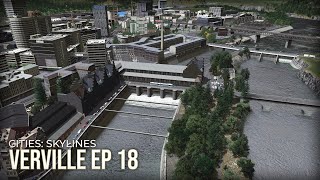 Realistic River Power Plant and custom HighCapacity Interchange Cities Skylines  Verville EP 18 [upl. by Siletotsira]