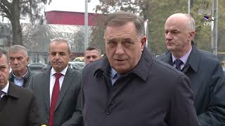 Dodik i Višković na gradilištu kružnog toka kod Kampusa [upl. by Ardnued]