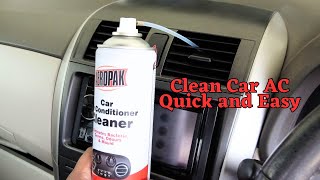 Clean Car AC Quick and Easy amp Eliminate Bad Smell in Your Car with AEROPAK Air Conditioner Cleaner [upl. by Henebry]