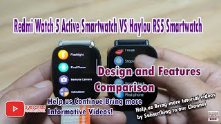 Redmi Watch 5 Active Smartwatch VS Haylou RS5 Smartwatch  Design and Features Comparison [upl. by Abita623]