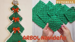 Teje un Árbol Navideño para Pared solo con GRANNYS 🎄 Muy fácil Te encantará 🙌 [upl. by Sprung188]