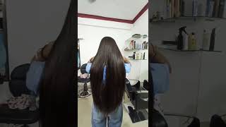 Smoothing long hair 🦋 shorts hairtreatment hairshine viral [upl. by Proudfoot]