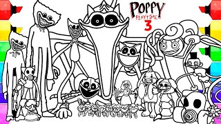 Poppy Playtime Chapter 3 New Coloring Pages  How To COLOR ALL BOSSES and MONSTERS from All Chapters [upl. by Ardaid]