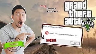 FIXEDSCRIPT HOOK V CRITICAL ERROR FATAL ERROR GTA V CRITICAL ERROR GTA 5 VERSION 103501 2024 [upl. by Dlanod839]