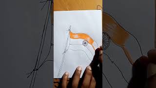 How to draw independence day Indian national flag drawing flagpainting independenceday [upl. by Jehias640]