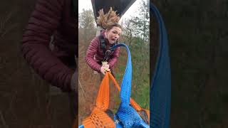 She didnt stop screaming falling off this 40m bridge swing highlandfling shorts [upl. by Anrym671]