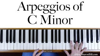 C Minor Arpeggios for Piano hands separately and hands together [upl. by Rosenkrantz]