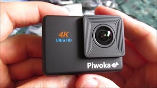 Piwoka Action Camera 4K Version  Unboxing and Video Test [upl. by Airlia]