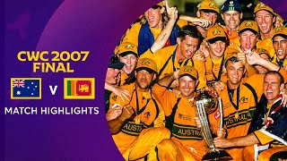 Cricket World Cup 2007 Final Australia v Sri Lanka  Match Highlights [upl. by Natye50]