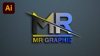 How to make a logo in adobe illustrator MR Letter Logo Design  Logo design illustrator [upl. by Akerue]