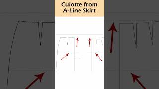 How to draft Crotch Lines for Culotte from Aline skirt patterns Pattern Making Tutorialshort [upl. by Aettam]