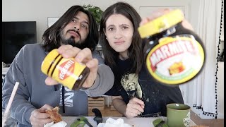 Americans Try Vegemite amp Marmite For The First Time [upl. by Akinuahs]