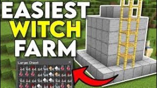 The EASIEST Witch Farm In Minecraft Bedrock  Tutorial [upl. by Llaccm]