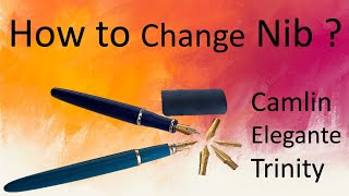 Camlin Elegante and Camlin Trinity Nib Change How to change Fountain Pen Nibs फाउंटेन पेनइंक पेन [upl. by Alveta]