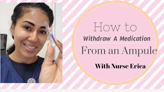 How to withdraw a medication from an Ampule [upl. by Willabella538]