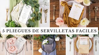 5 Ideas Para Doblados de Servilletas Elegantes DIY Para Bodas [upl. by Averill570]