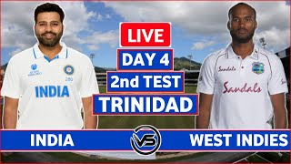 India vs West Indies 2nd Test Day 4 Live  IND vs WI 2nd Test Live Scores amp Commentary [upl. by Camilla]