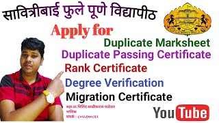 SPPU Apply Duplicate MarksheetMigrationTranscriptPassingDegree VerificationRankMilind Padewar [upl. by Hylton]