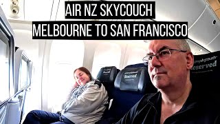 What is the AIR NZ Skycouch like Flight Reviews NZ 8 amp Flight 124 from MEL  SFO [upl. by Suicul]