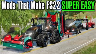 13 Mods that make FS22 SUPER EASY [upl. by Ahsirpac]