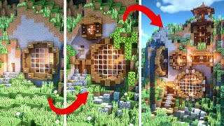 Survival Mountain House Minecraft Builds  BASIC vs INTERMEDIATE vs EXPERT [upl. by Cohdwell]