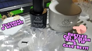 VIRAL BEETLES KITNail Tips amp Glue GelReview amp Tutorial [upl. by Atenek]