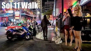 Bangkok Night walk  Sukhumvit Soi 11 [upl. by Ecirtal]