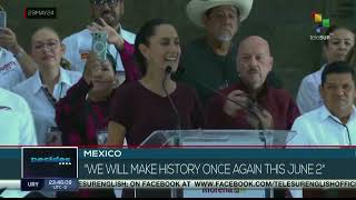 In Mexico candidate Claudia Sheinbaum held her campaign closing ceremony [upl. by Ulphiah]