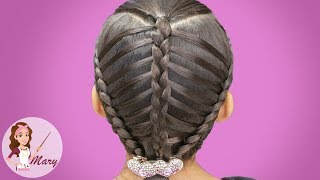 Peinado Fácil Para Niña Con Trenzas Postizas [upl. by Kacey632]