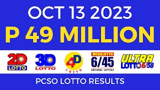 Lotto Result October 13 2023 9pm PCSO [upl. by Mahau]