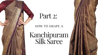 Drape a Silk Saree  saree draping tutorial  saree draping new style  Tia Bhuva [upl. by Ilesara]