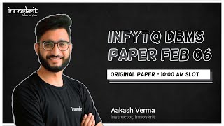 InfyTQ DBMS Original Question Paper English 125x  Feb 06 2022  1000 AM Slot  By Aakash Verma [upl. by Halludba]