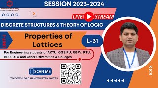 DSTL31 Properties of Lattices  Discrete Maths  What is lattice  Discrete Mathematics [upl. by Idnal]