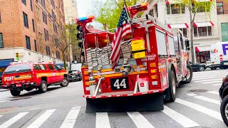 RIDE with the FDNY Heavy AIRHORN Response to FIRE on 7th Floor of Garage  MAN Box 1065 [upl. by Nylanna380]