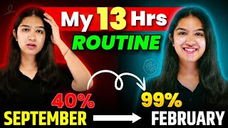 My Honest 13 hrs Study Routine For Class 12 Boards PCM Without Tuitions  Toppers Timetable [upl. by Nicolais201]