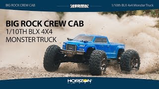 ARRMA BIG ROCK CREW CAB 4X4 3S BLX  RTR Brushless 110th Monster Truck [upl. by Cone723]