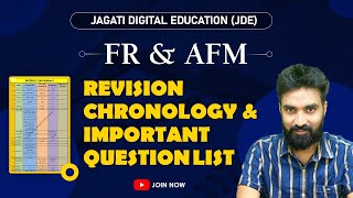 FR amp AFM Revision Chronology Revision videos amp Imp Question List  CA Final [upl. by Ferne]