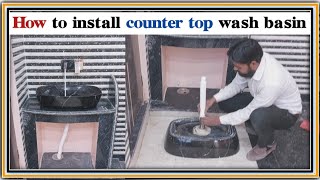 How to install counter top wash basin  Table top wash basin fitting  basin diverter  basin bowl [upl. by Akemet619]