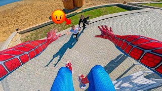 SPIDERMAN ESCAPES HIS GIRLFRIENDS ANGRY FATHER Funny Parkour POV [upl. by Viehmann829]