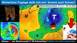 Winterliche Troglage stellt sich ein Kommt Schnee Ein Blick auf eine 3DAnimation des Polarwirbels [upl. by Tannenbaum]