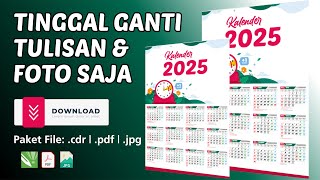 Template Kalender 2025 1 Lembar 12 Bulan Gen Z [upl. by Ellie]